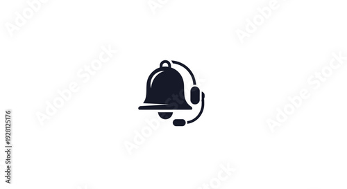 Black Telephone Bell Icon Symbol.
