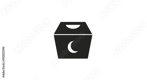 Black takeout food container box.