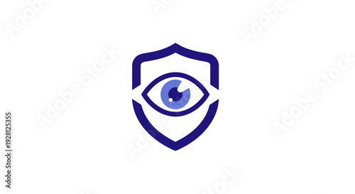 Blue eye shield protection symbol logo.
