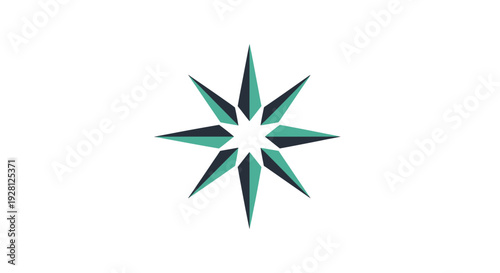 Blue Green Star Icon Symbol Logo.