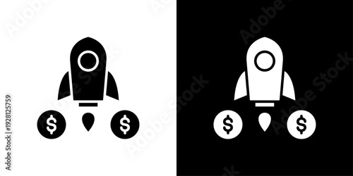 Rocket Icon Sheet Black And White