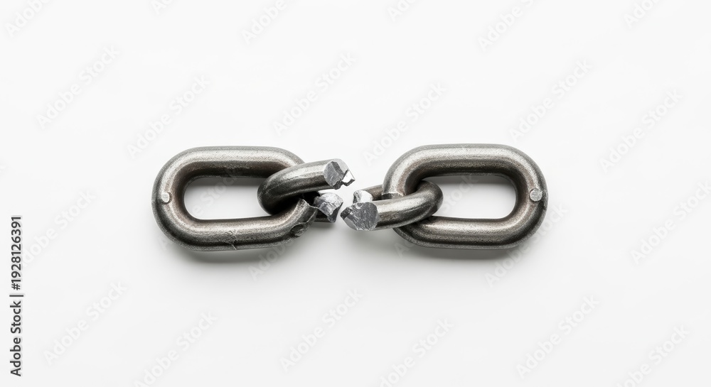Obraz premium Metal Chain Link on White Background.