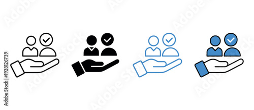 Presence icons collection with line, solid, and filled vector styles