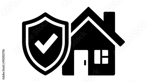 Home security and insurance protection shield icon