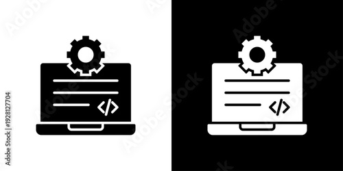 Web Development Icon Sheet Black And White