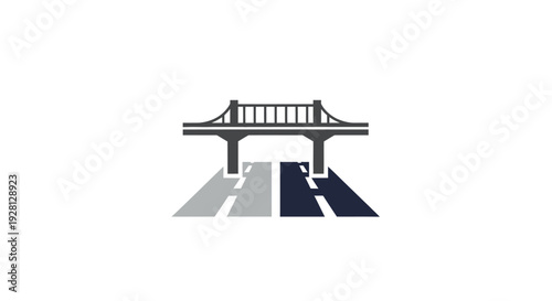 Bridge Illustration with Roadway and Supports.