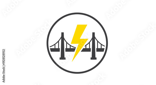 Bridge with yellow lightning bolt logo.