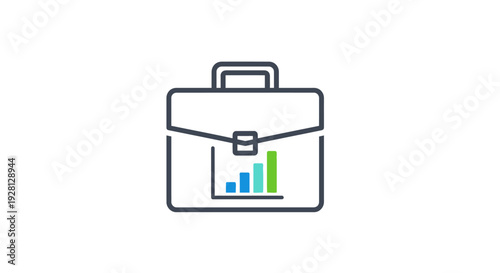Briefcase with business graph chart.