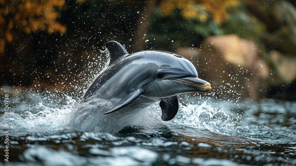 Obraz premium Dolphin jump out of water