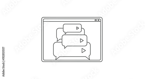 Chat Bubbles on Computer Screen.