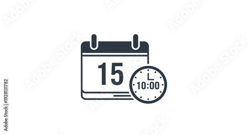 Calendar and clock icon set.