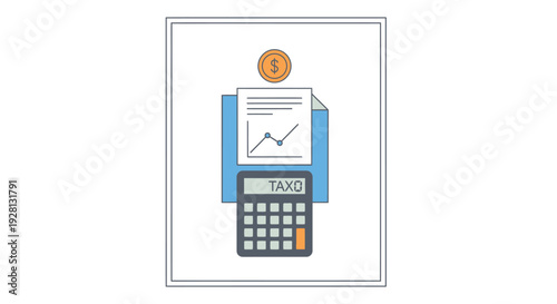 Calculator with tax form and graph.