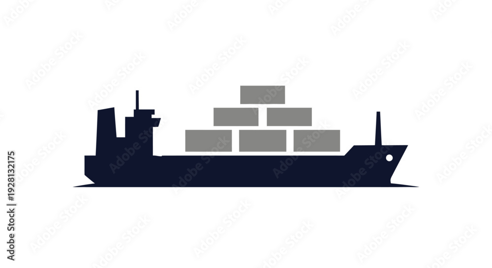 Obraz premium Cargo Ship with Containers on Deck.