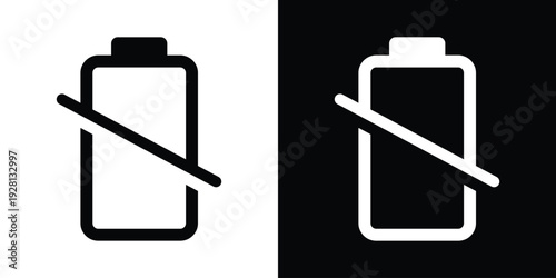 Obraz na plátně Disabled battery icon set