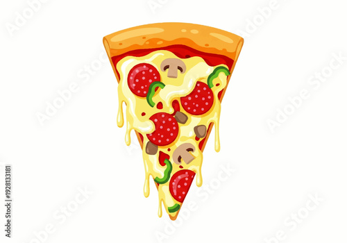 Delicious slice of cheese pizza.