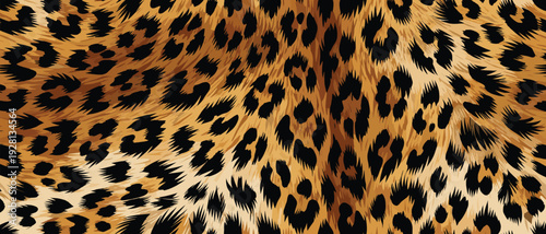 Close-Up Leopard Fur Ruffled Spots Dynamic Movement Natural Camouflage In-Frame Illustration