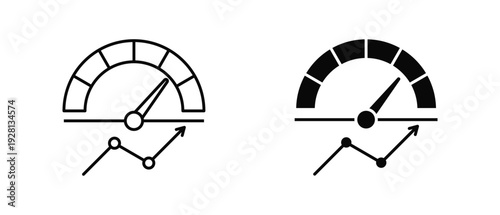 Performance Metrics icon set with style outline and solid. vector simple elements for design and presentation.