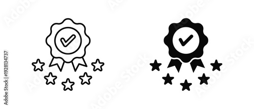 Quality Standard icon set with style outline and solid. vector simple elements for design and presentation.