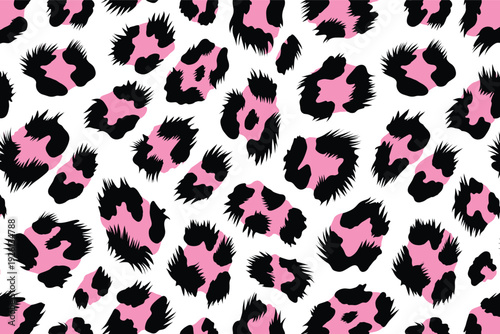 Modern Design with Black and Pink Shapes, Close-Up View