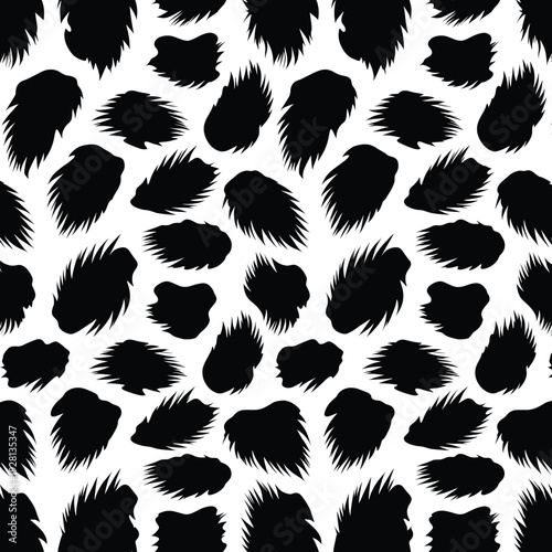 Playful Leopard Fur Pattern with Irregular Black Spots on Light Brown Background (Design)
