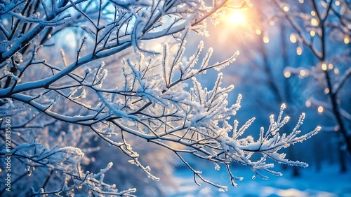 Wallpaper Mural Winter Background With Icy Branches Torontodigital.ca