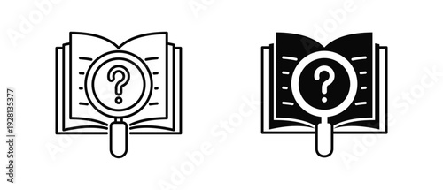 Scrutiny icon set with style outline and solid. vector simple elements for design and presentation.