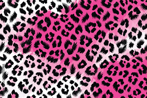 Wild animal skin pattern fur camouflage illustration with leopard texture design on a vibrant gradient background