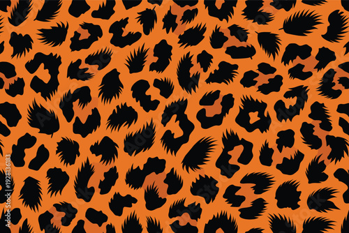 Wild animal skin pattern fur camouflage illustration seamless texture for design and print projects