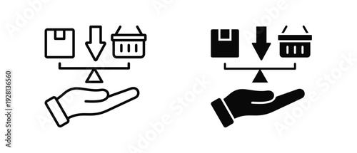 Supply And Demand  icon set with style outline and solid. vector simple elements for design and presentation.