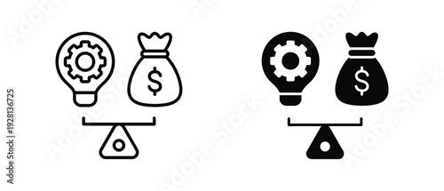 Break Even Point  icon set with style outline and solid. vector simple elements for design and presentation.