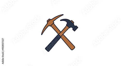 Crossed Hammers Tool Illustration.
