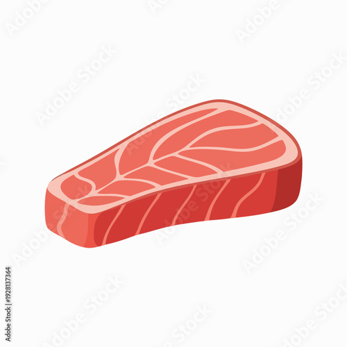 Illustration of a raw salmon steak cut ready for cooking food preparation concept cooking ingredient healthy eating nutrient-rich diet