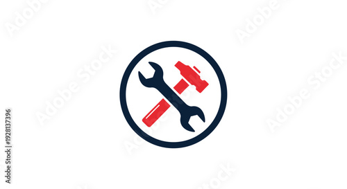 Crossed Wrenches Inside Circle Logo Design.