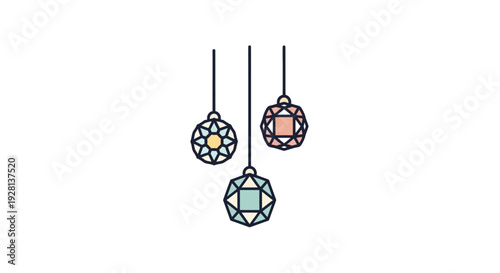 Colorful stained glass hanging ornaments.