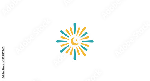 Colorful Sunburst Design Element Graphic.