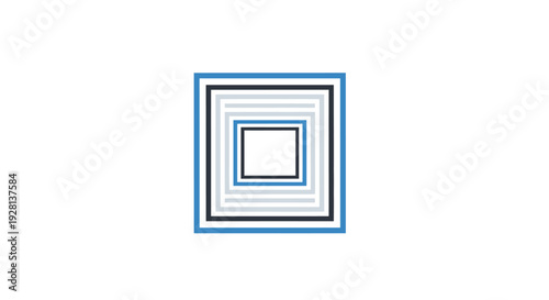 Concentric Squares with Striped Gradient Effect.