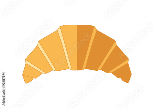 Golden Baked Pastry Crescent Shape Isolated on White Background Delicious Breakfast Food Concept