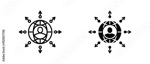 Outsourcing  icon set with style outline and solid. vector simple elements for design and presentation.