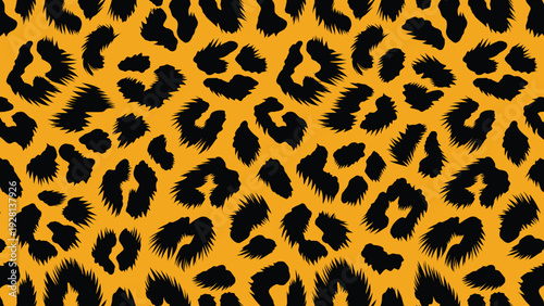 Wildlife animal skin pattern fur camouflage seamless background illustration featuring leopard spots texture design for fashion prints