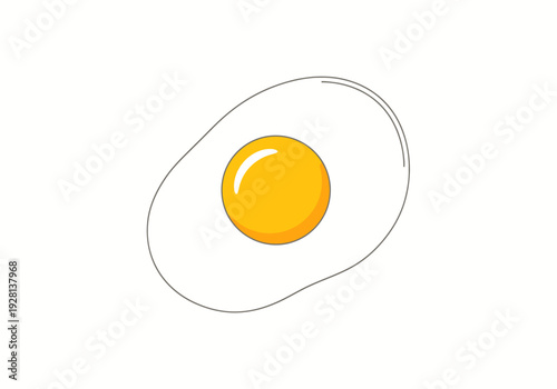 Simple Fried Egg Isolated On White Background For Cooking And Food Concepts