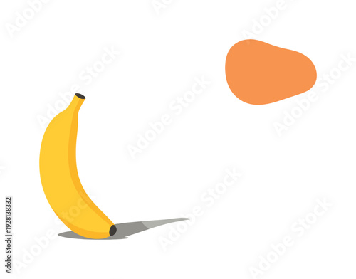 Minimalist Banana Silhouette. Ban ana silhouettesimple st and ing up right with gentle curvedbody ands ingle cle anc on tour