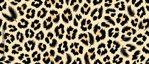 Wildlife animal skin pattern fur camouflage illustration featuring leopard spots in a seamless design for fashion and nature backgrounds