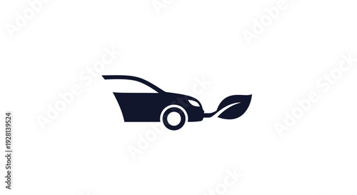 Eco friendly car with leaf.