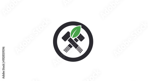 Eco friendly gardening tool logo design.