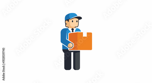 Delivery Man Holding a Package.