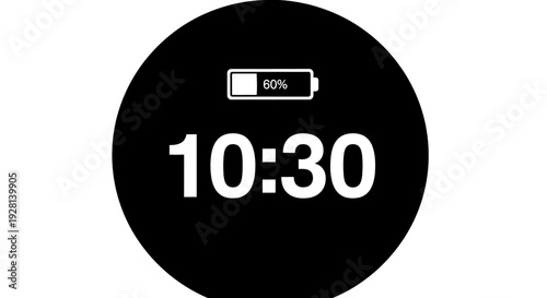 Digital smartwatch face with time.