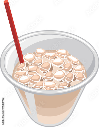 氷の入ったテイクアウトのカフェオレ