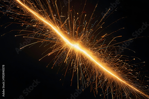 Sparks flying in darkness