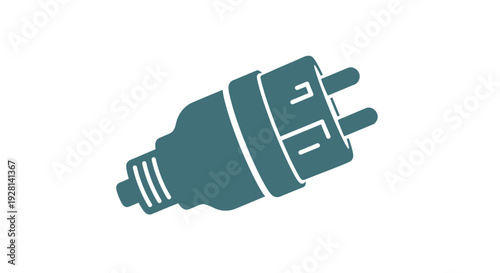Electric Plug Illustration Simple Design Element.
