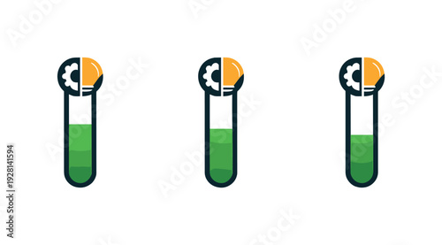 Productivity balance metaphor symbolized by a vertical progress bar with a filled segment and end marker forming a cohesive